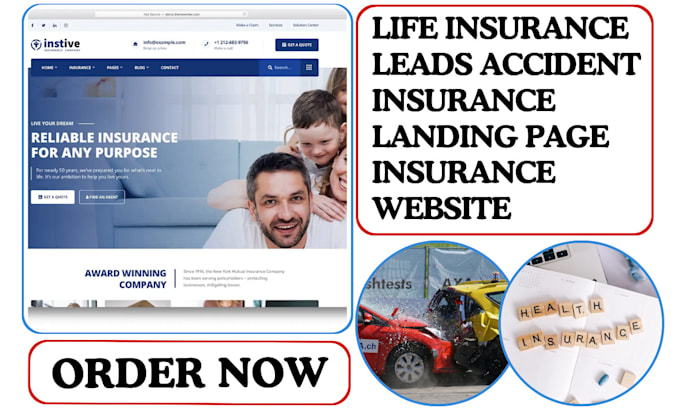 Bestseller - generate life insurance leads accident insurance landing page insurance website