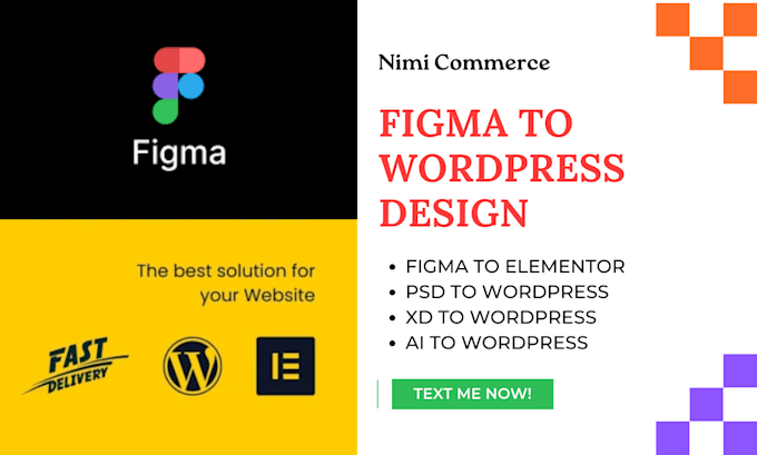 Gig Preview - Figma to wordpress website figma to elementor pro ai design xd psd to wordpress