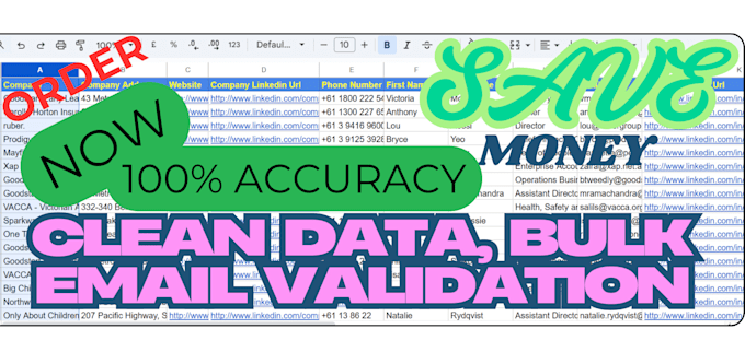 Gig Preview - Clean data, bulk email validation