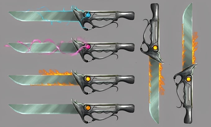 Gig Preview - 3d game asset 3d game props 3d knife 3d game model game design game object