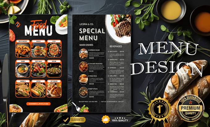 Gig Preview - Do menu design restaurant menu, digital menu, food menu