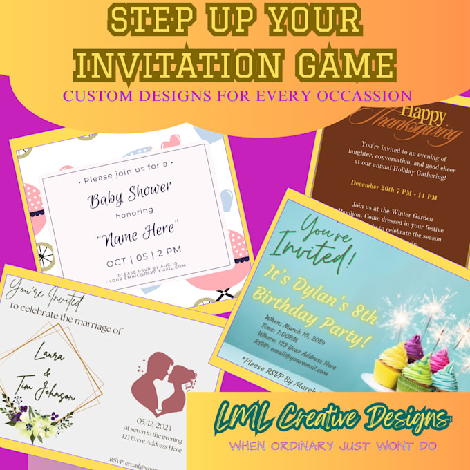 Gig Preview - Design customized invitations for any event