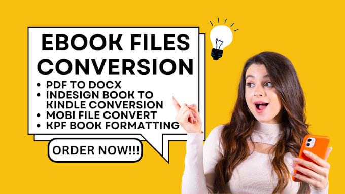 Gig Preview - Do kdp, mobi, kpf  ebook conversion, indesign to kindle kpf ebook formatting,