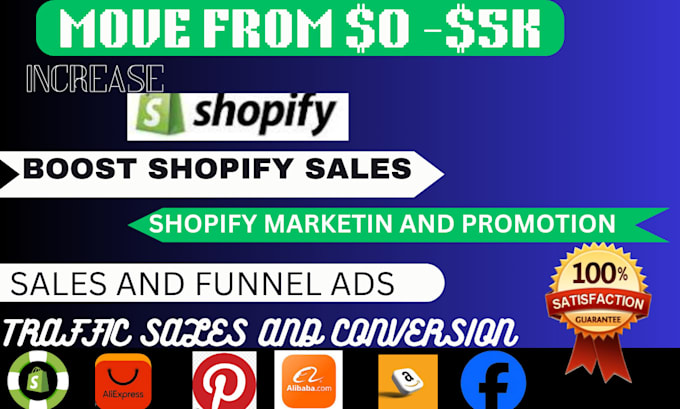 Gig Preview - Increase shopify sales do shopify marketing facebook ads sales funnel for sales