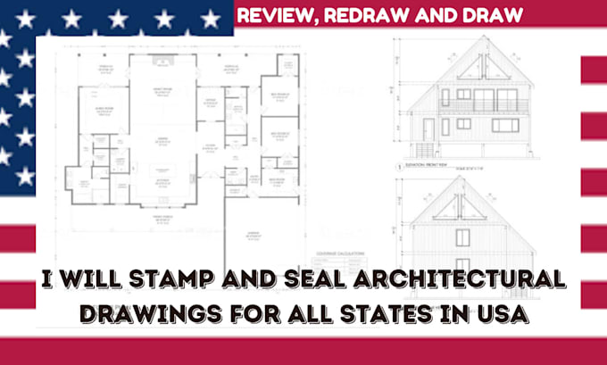 Gig Preview - Draw stamp engineering architect blueprint mep 2d, 3d floor plan for USA permit