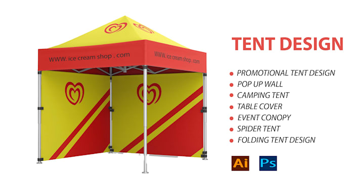 Gig Preview - Design canopy tent , pop up tent for your exhibition