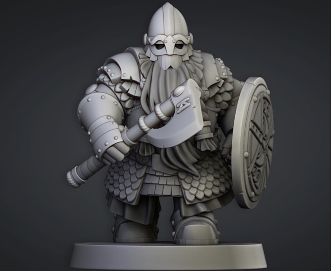 Gig Preview - Design 3d model,3d figurine, 3d print game character for tabletop game in zbrush