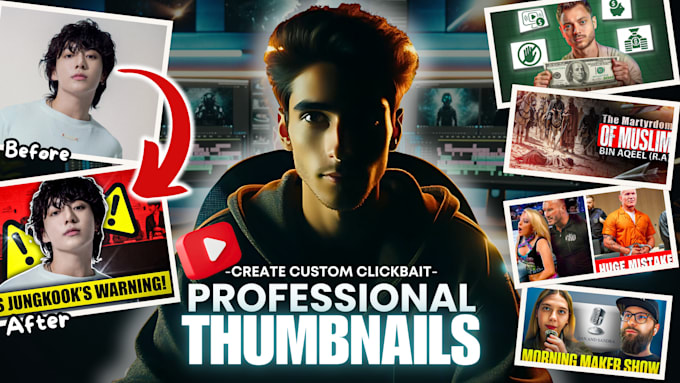 Gig Preview - Design custom youtube thumbnails that get more clicks