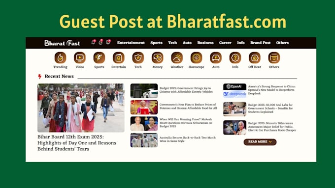 Gig Preview - Publish a guest post with a dofollow backlink on bharatfast