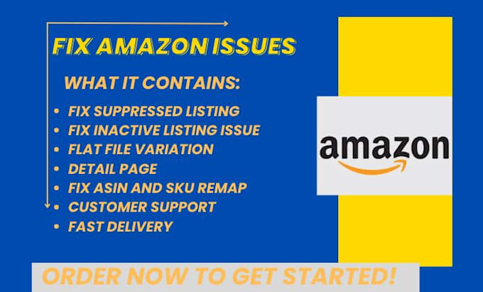 Gig Preview - Fix amazon listing errors, suppressed listings, inactive, variation issues fast