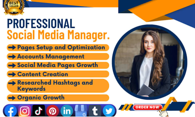 Gig Preview - Be your social media marketing manager and content creator