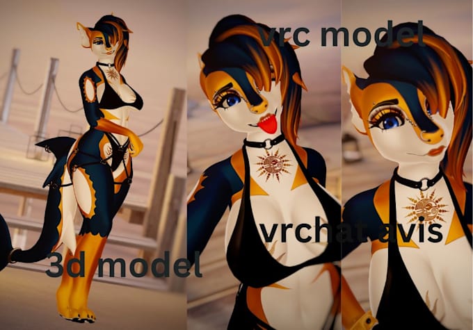 Gig Preview - Model highly custom furry avatar, nsfw avatar, vrc model, 3d design, vr avi vrc