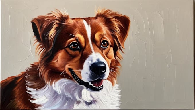 Gig Preview - Do oil painting on canvas acrylic painting of portrait, pet, realistic painting