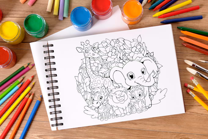 Gig Preview - Make a detailed doodle colouring book for kids and adults