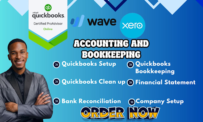 Gig Preview - Quickbooks accounting and bookkeeping in wave or xero quickbooks online