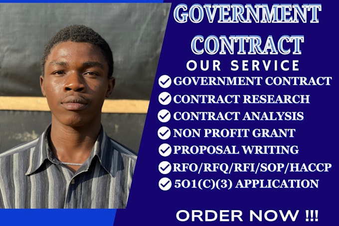 Gig Preview - Assist with samgov government contract rfp rfq  proposal writing bid consulting