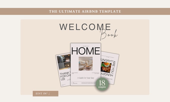 Gig Preview - Provide a ready to print airbnb welcome book template