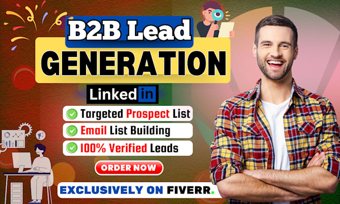 Gig Preview - Do b2b lead generation, linkedin leads, email list building for any industry