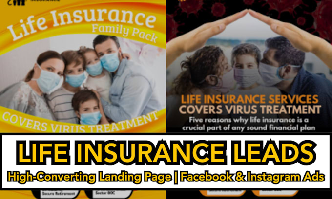 Gig Preview - Life insurance leads life insurance landing page insurance facebook,instagram ad