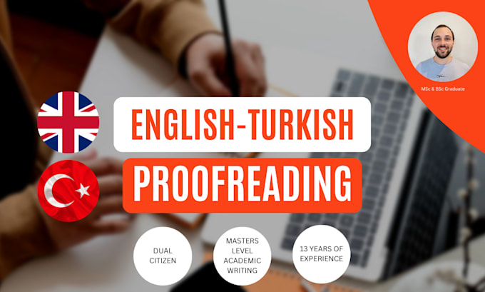 Gig Preview - Proofread and edit any documents in turkish or english