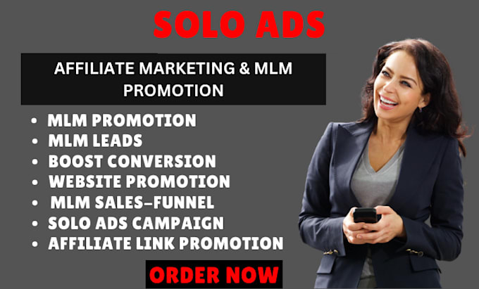 Gig Preview - Do mlm promotion, affiliate link promotion, solo ads, mlm lead, mlm sales funnel