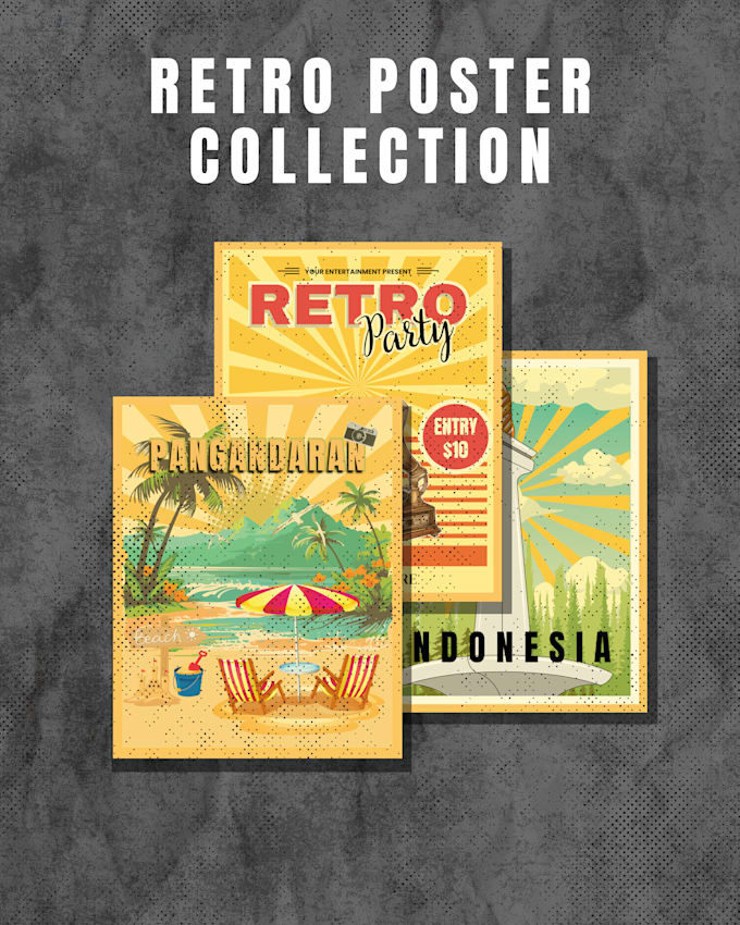 Bestseller - design best retro vintage poster for you