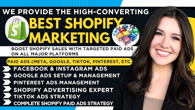 Gig Preview - Manage, setup shopify ads marketing promotion meta, facebook, tiktok, google ads