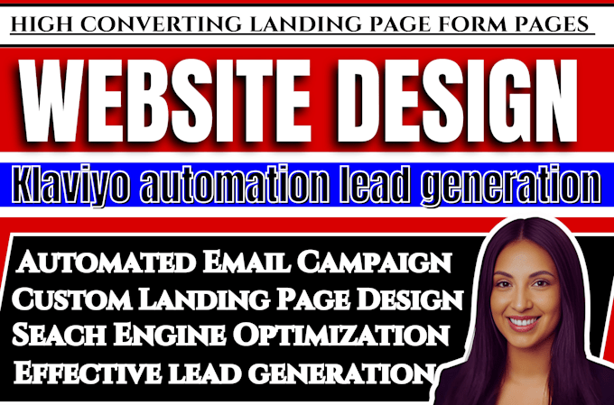 Gig Preview - High converting landing page form page klaviyo automation lead generation