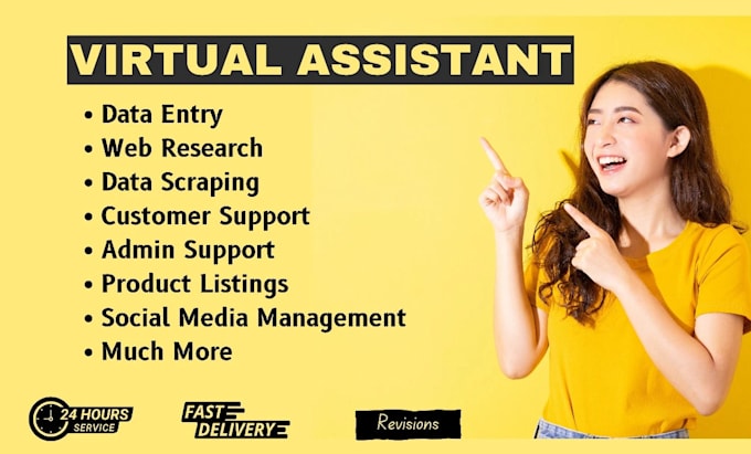 Gig Preview - Be your trusted virtual assistant, data entry, web research