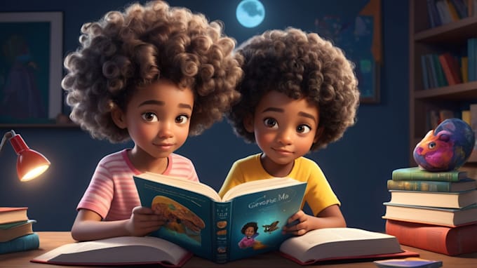 Gig Preview - Do 3d african american children book illustration, kids story book