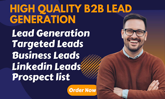 Bestseller - do b2b lead generation, business leads, email list building and linkedin leads