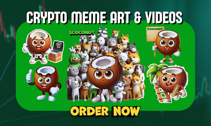 Bestseller - crypto meme coin art illustration, meme animation, meme video, crypto meme art