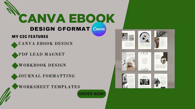 Gig Preview - Format design canva ebook PDF lead magnet canva journal worksheet and workbook