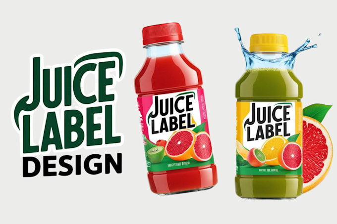 Gig Preview - Professional juice label design label design can label bottle label juice