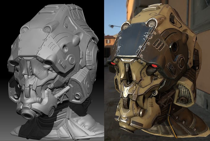 Gig Preview - Sculpt 3d mask mask 3d helmet helmet cosplay armor for 3d printing and rendering