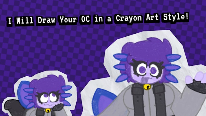 Gig Preview - Draw your character in a crayon art style