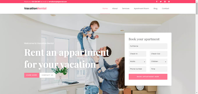 Gig Preview - Create vacation rental website vacation website vacation rental property website