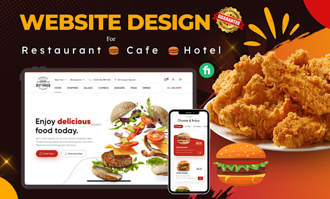 Gig Preview - Design modern restaurant, cafe or hotel website for online food ordering