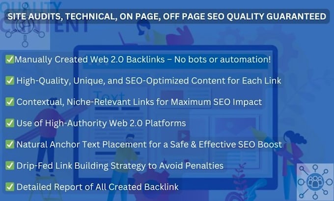 Gig Preview - Deliver you quality contextual web 2 0 manual SEO backlinks