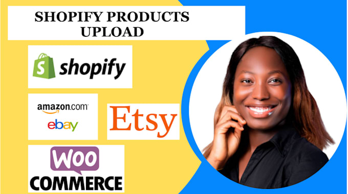 Gig Preview - Add upload products to shopify woocommerce etsy ebay amazon store listing