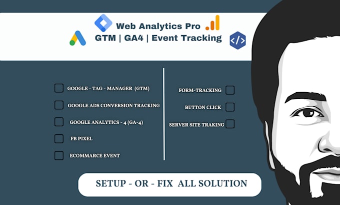 Gig Preview - Set up or fix google tag manager, ga4 event tracking, and analytics