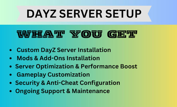 Gig Preview - Dayz server setup, mods and custom zones