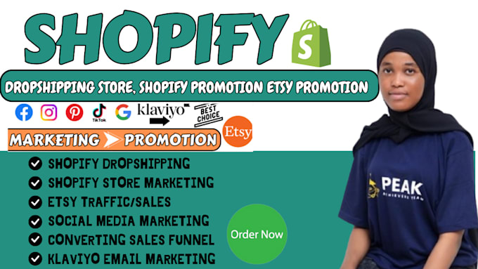 Gig Preview - Boost shopify sales shopify marketing  etsy dropshipping store promotion ads SEO