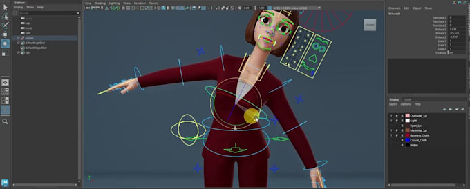 Gig Preview - Add armature to model, manual rigging, ik fk, maya rig, arkit54, rokoko, facial