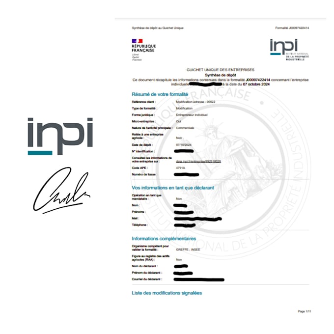 Bestseller - handle the electronic signature asked by the inpi for you