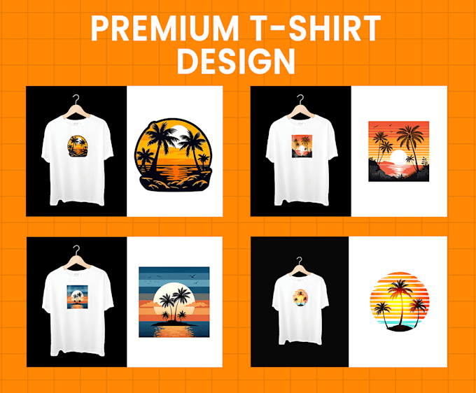 Gig Preview - Design stylish summer vacation t shirts for your brand