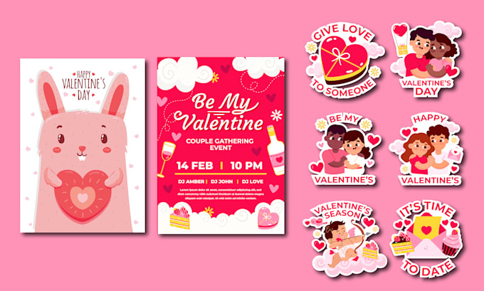 Gig Preview - Design valentine day cards, stickers and merchandise