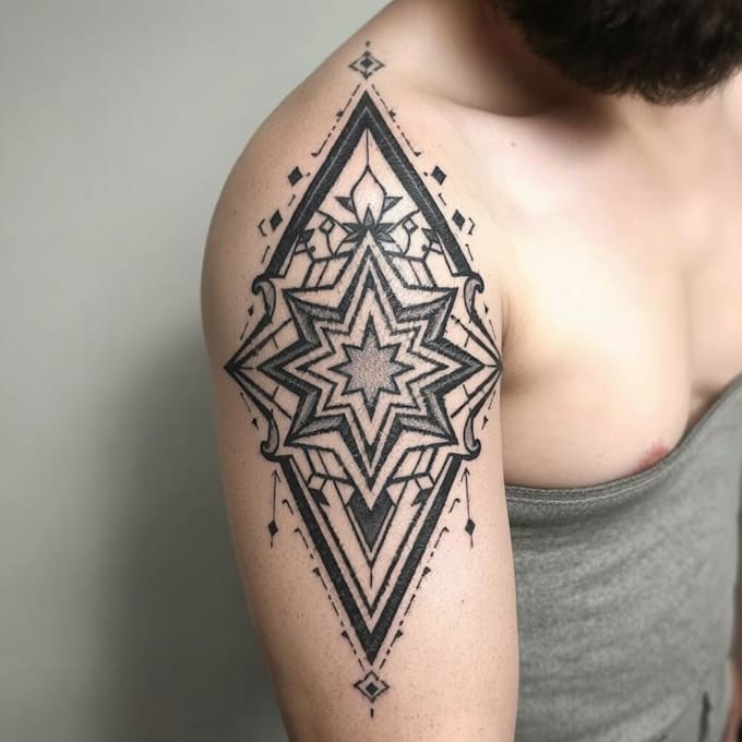 Gig Preview - Create sleeve tattoo design in geometric style