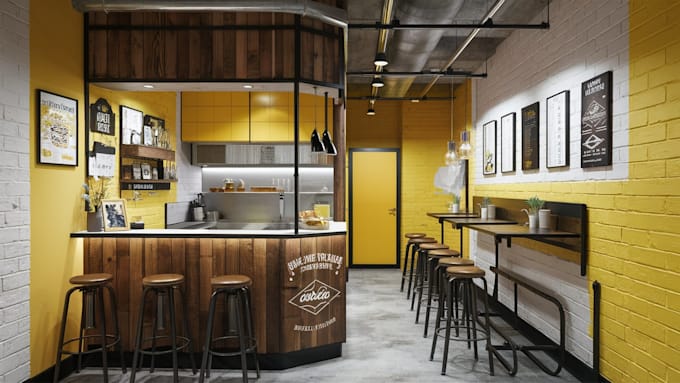 Bestseller - design a stunning industrial style cafe or cloud kitchen