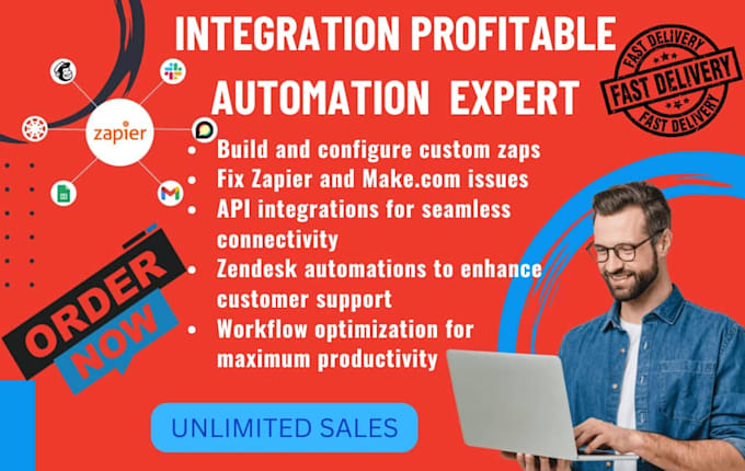 Gig Preview - Setup make com automation zapier  and api integration  workflows with zapier